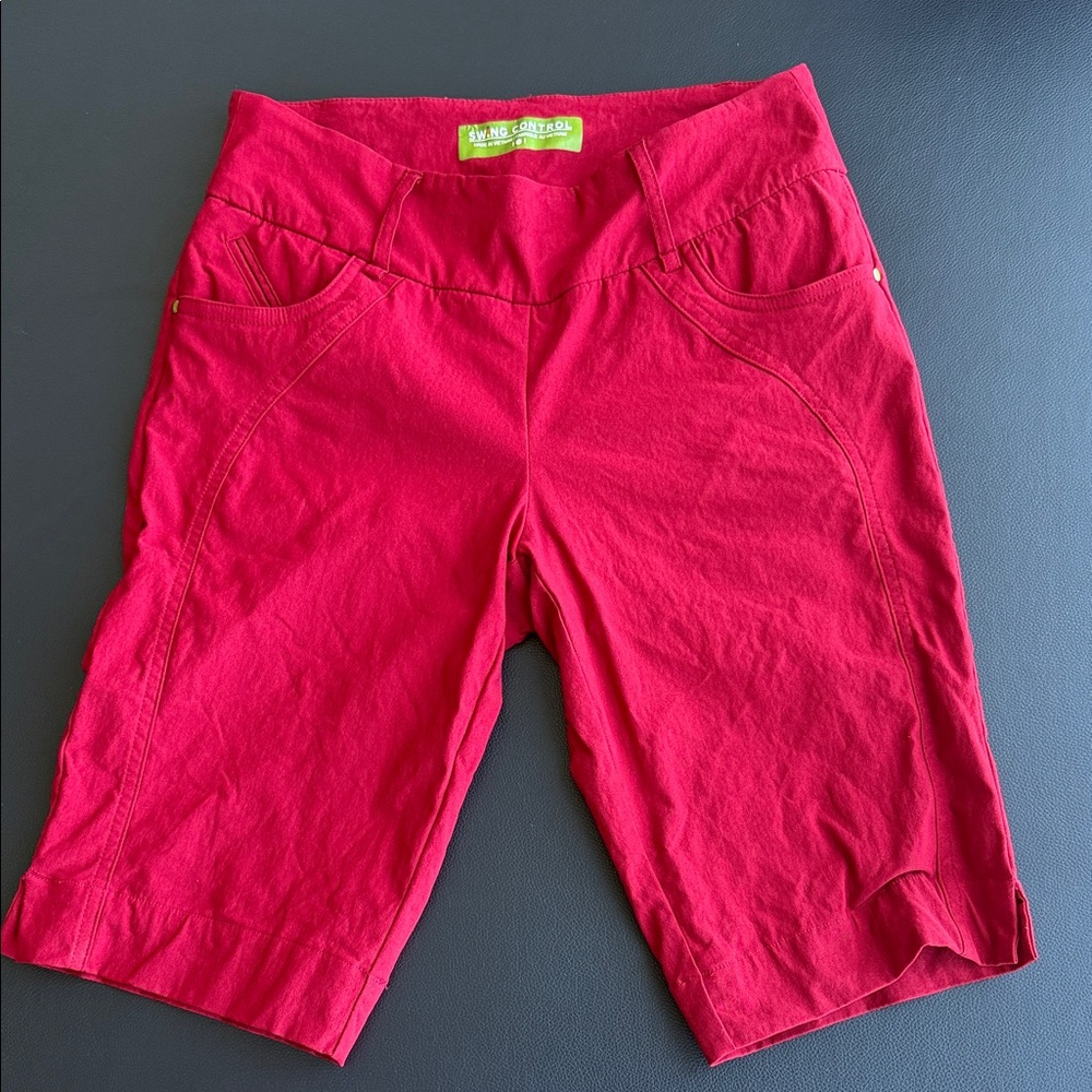 Swing Control Shorts Women’s Red Pull-On Golf Pickleball Size 6